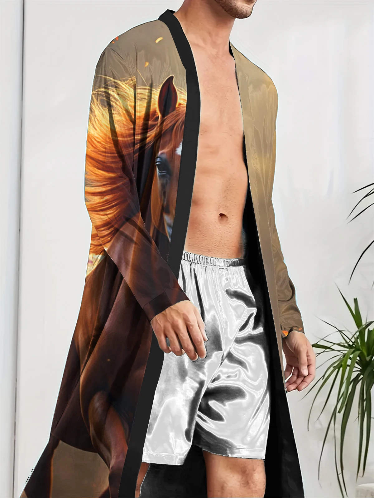 1pcs Men's Robes 2026 Spring/Summer 3D Printed Bathrobe Breathable Shower robe Graphic Robes bath robe dressing gown