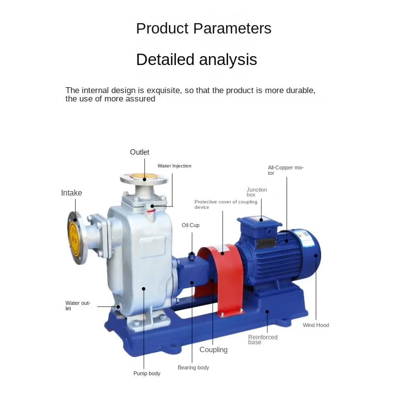 Self-priming sewage Non-clogging stainless steel explosion-proof and corrosion-resistant direct connection  Oil suction pump