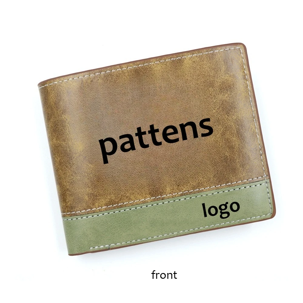 Customised PU Synthetic Leather Short Folding Wallet Coin Purse Money Clip image 2