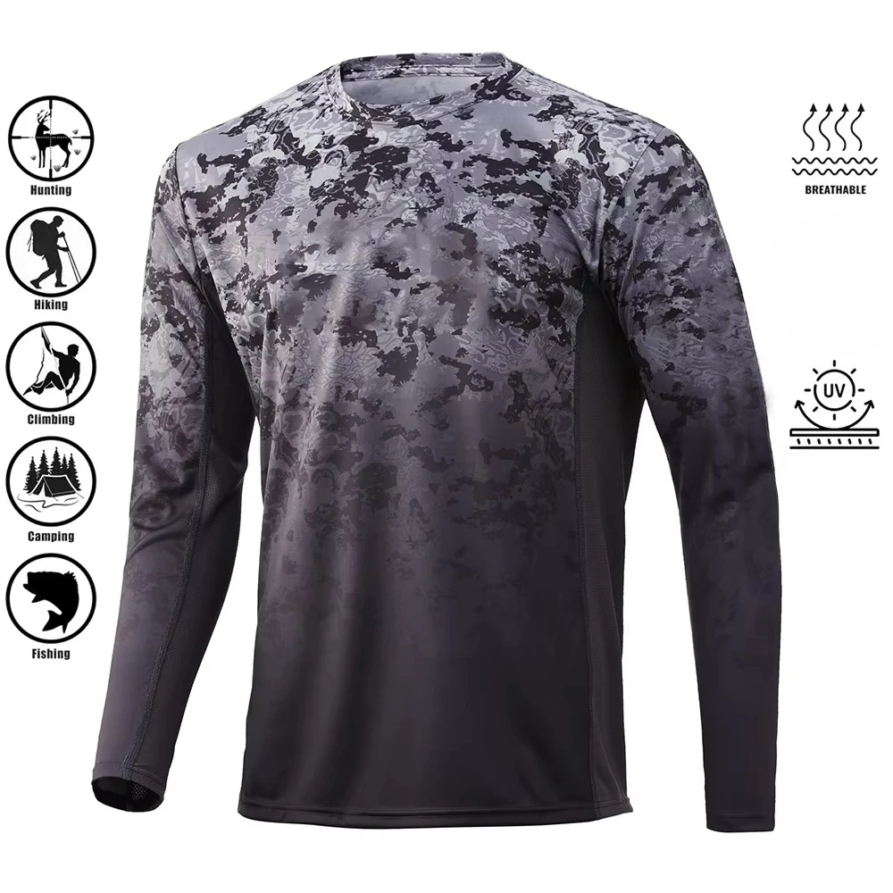 Men's Outdoor Camouflage Hunting Dry Fit Long Sleeve T-shirt Youth Camping Rock Climbing Hiking Moisture Wicking Long Sleeve Top