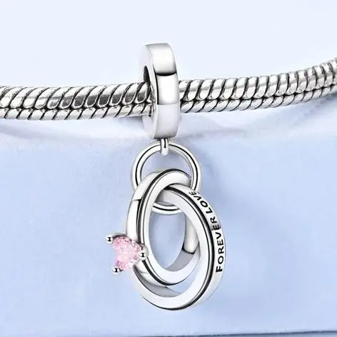 

Silver 925 Charm Wedding Ring Pendant Fover Love Fit Original Bracelet Diy Woman Jewelry Gift