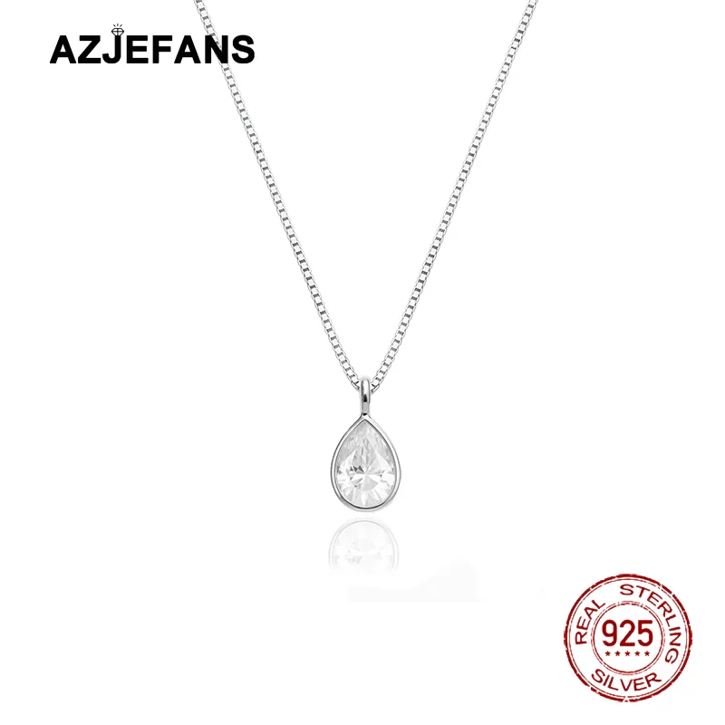 

AZJEFANS 925 Sterling Silver Elegant Drop Pendant Necklace Fine Jewelry