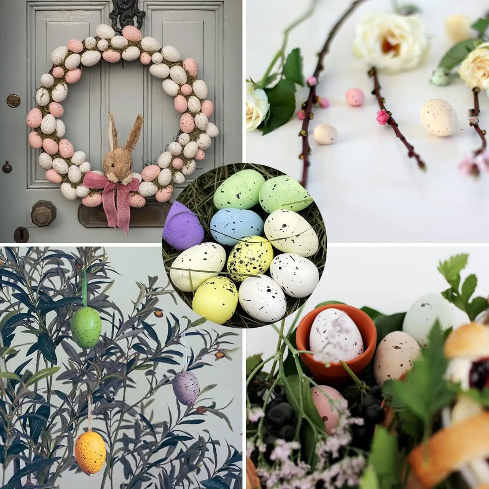 Artificial Bird Eggs Mini Speckled Foam Eggs Fake Egg Models for Easter Basket Decor Miniatures Items Garden Ornaments