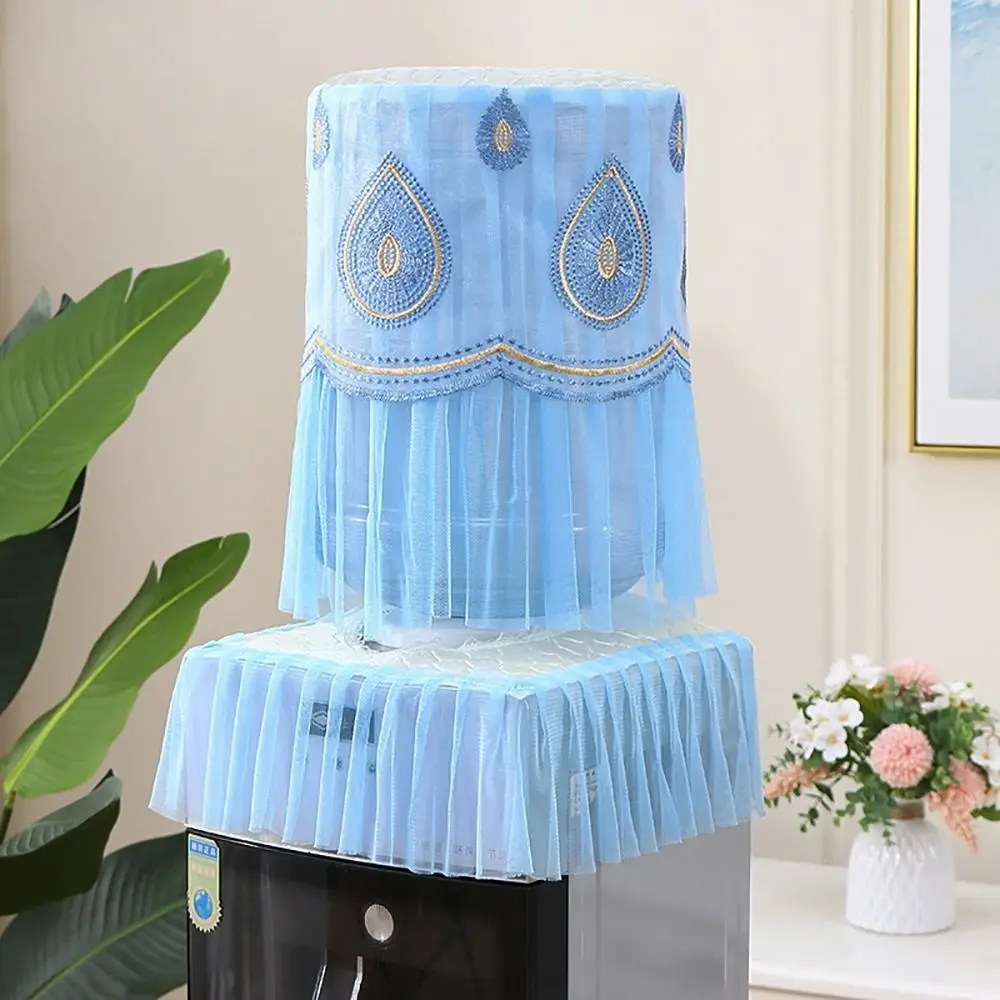 2Pcs/Set Lace Embroidered Printed Water Dispenser Cover Reusable Dustproof Bucket Sleeve Universal Upper Opening