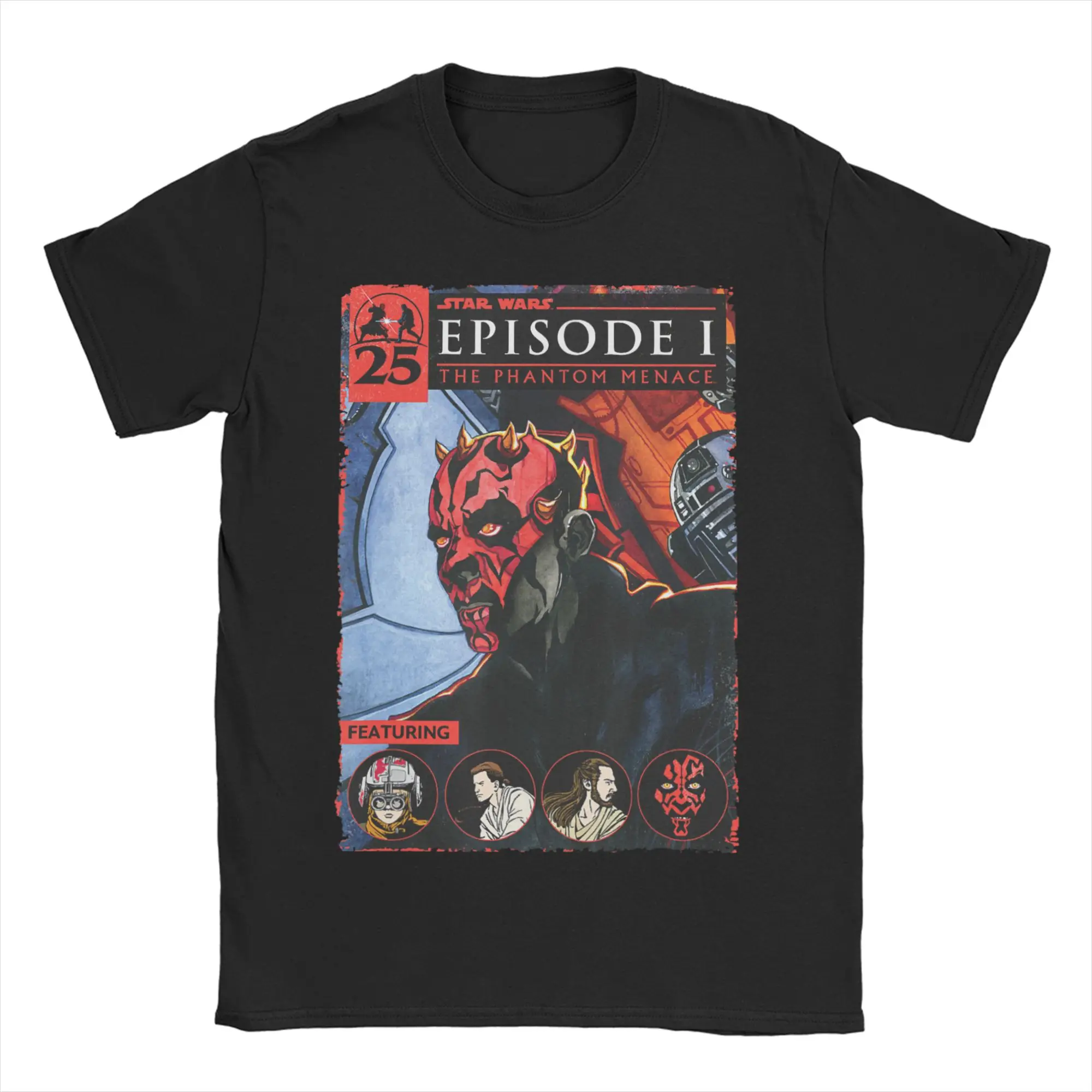 Camisetas con estampado de Darth Maul de The Phantom Menace Episode I para hombre y mujer, camisetas de algodón puro, camiseta con cuello redondo, camiseta de verano