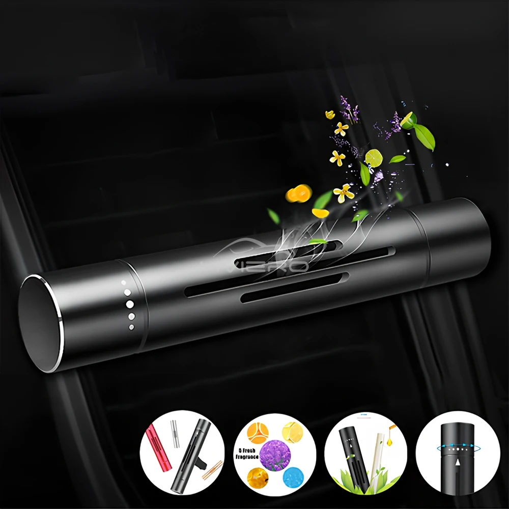 Car Mini Air Outlet Diffuser Clamp Auto Interior Exhaust Decorative Solid Perfume Freshener Odor Removal Multiple Colors Options