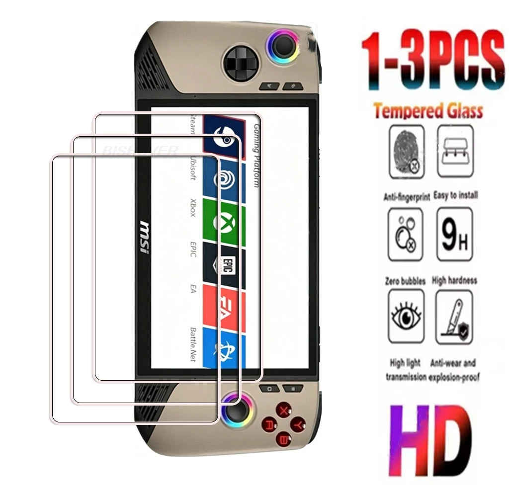 1-3PCS 9H Screen Protector Tempered Glass For MSI Claw 8 EX AI+ Win11 Protective Film Anti-Scratch Gaming Accessories