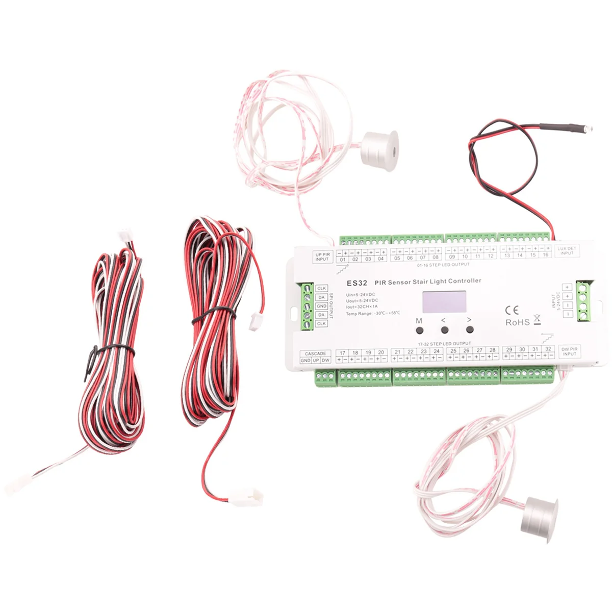 

Hot 32CH ES32 PIR Sensor Stair Light Controller Human Body Infrared Inductive Switch Stair Lamp Control for Single Color