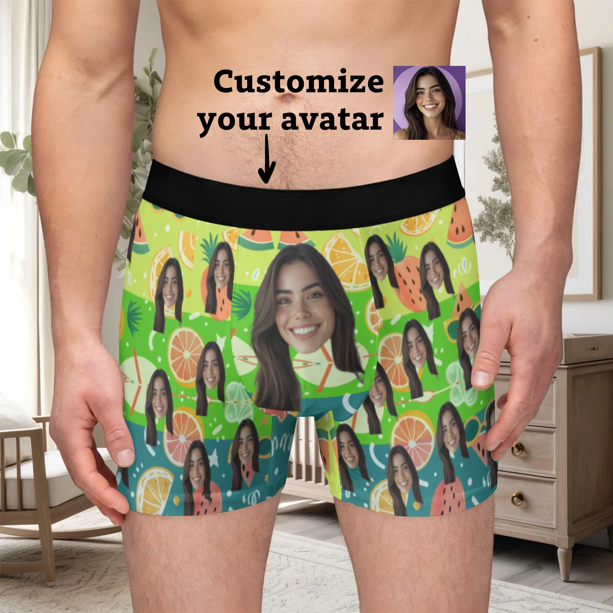 Custom men's boxing shorts Men's underwear for husbands boyfriends Anniversary  birthday  Valentine's Day gift  A cheeky outfit