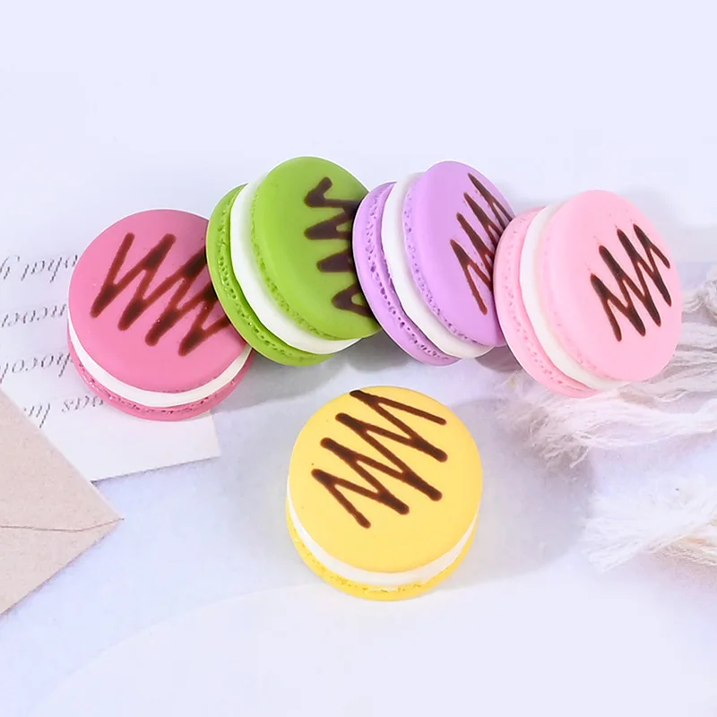 1pcs Simulation Macaron Bread Dollhouse Accessories Cream Mobile Phone Shell Diy Material Necklace Handmade Jewelry Accessories