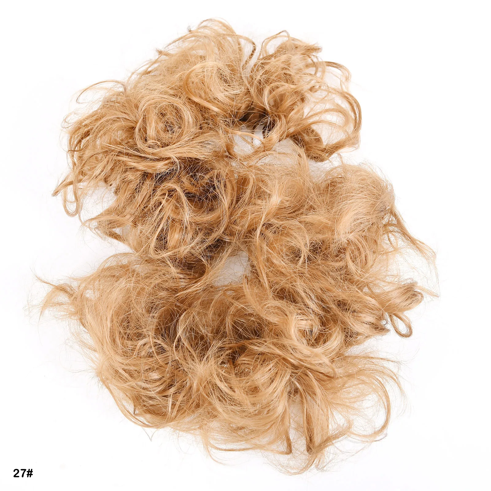 Immagine 7: Zolin disordinato Bun Caterpillar anello per capelli ricci Chignon estensione dei capelli sintetici con fascia elastica posticci finti per le donne