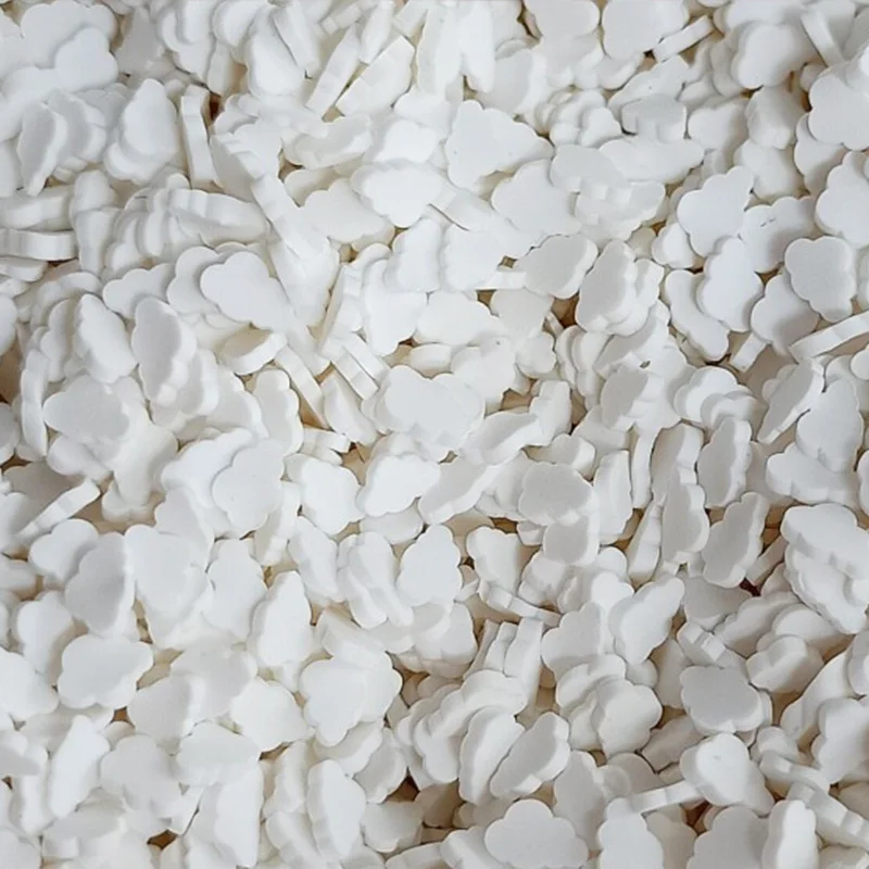 100g Polymer Hot Clay Sprinkles White Cute Cloud Slice Sprinkles for Crafts DIY Making Nail Arts Decoration Slime Material:5mm