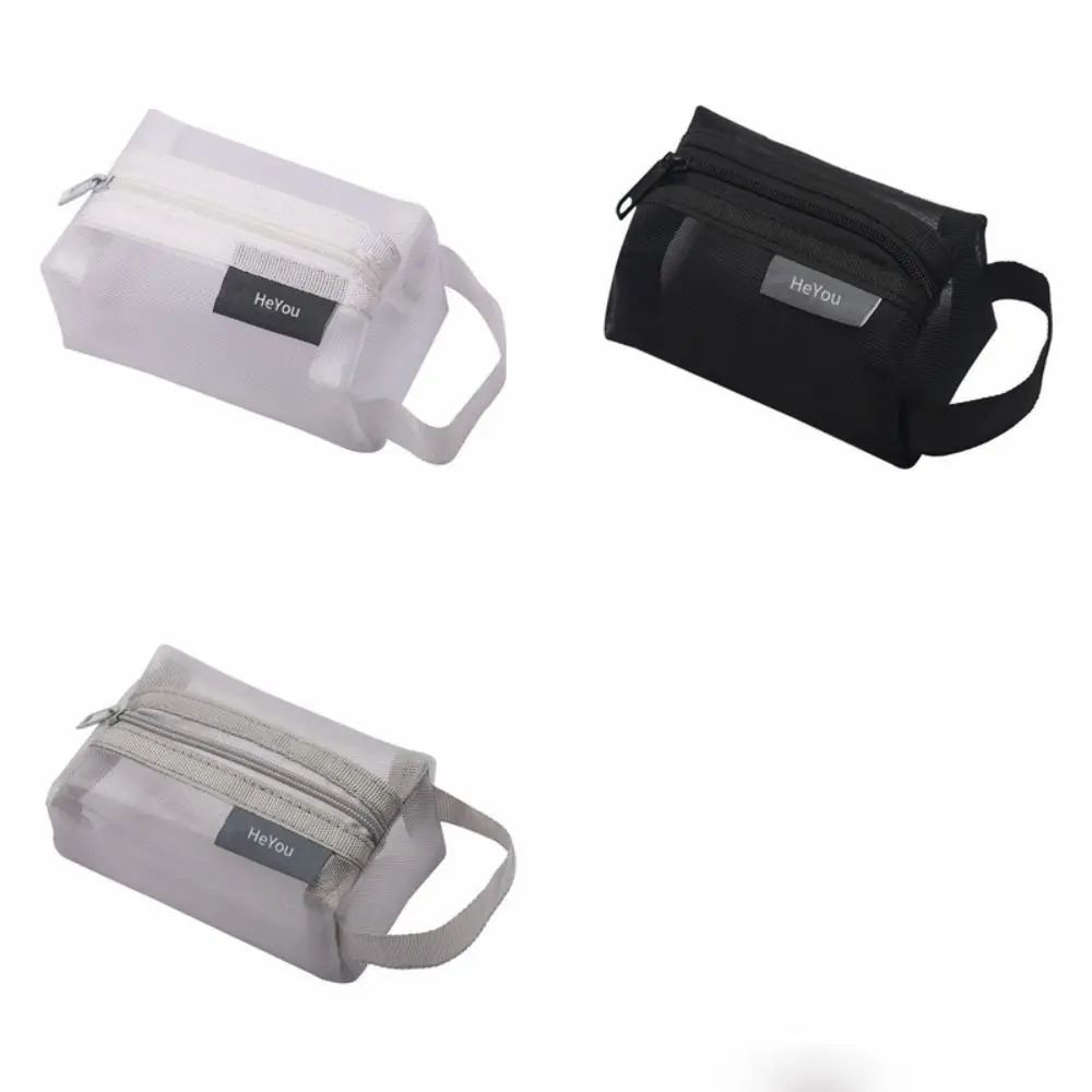 Transparante mesh opbergtas Nylon ID Creditcardhouder Kleine portemonnee Briefpapier opbergtas Lippenstifttas