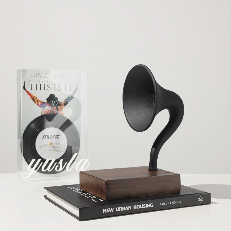 Modern music theme simulation vertical vinyl retro phonograph study ornaments