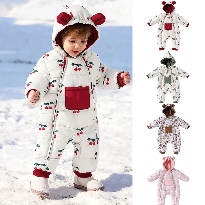 Baby Clothes 2026 Winter New Thickened Warm Newborn One Clothespin Cotton Hooded Full Moon Baby Cotton Clothes for Men and Women