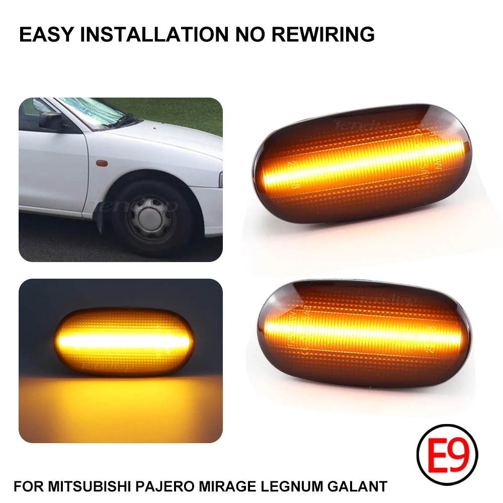 Dynamic Turn Signal Lights Indicator Amber LED Repeater Side Marker Lights For Mitsubishi Pajero Mirag Legnum Gelent 1998-2005