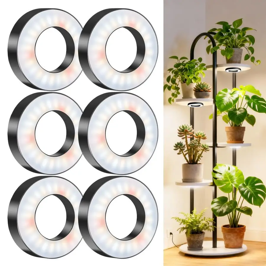 

Ceiling Grow Lights for Indoor Plants, 288 LED Full Spectrum 3.5in Halo Plant Grow Light, 12 3A Under Cabinet Grow Lamp with Aut
