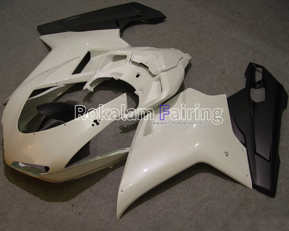 White Black Cowling Parts For Ducati 1098S 848 1198 2007 2008 2009 2010 2011 Motorbike Fairing set (Injection molding)