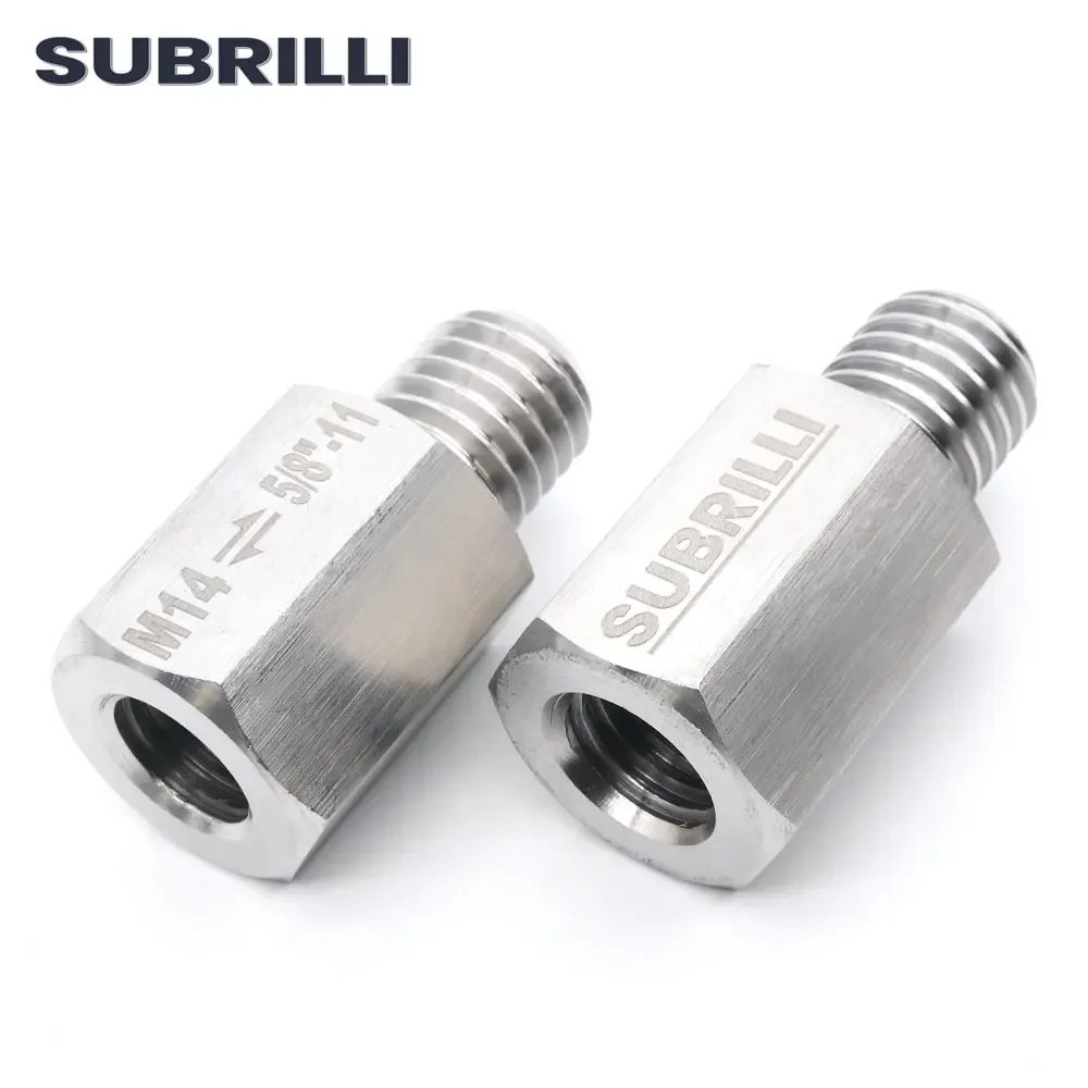 SUBRILLI 1pc Stainless Steel Adapter For Diamond Drilling Core Bit Angle Grinder M14 To M10 Or M14 To 5/8"-11 Or 5/8"-11 To M14