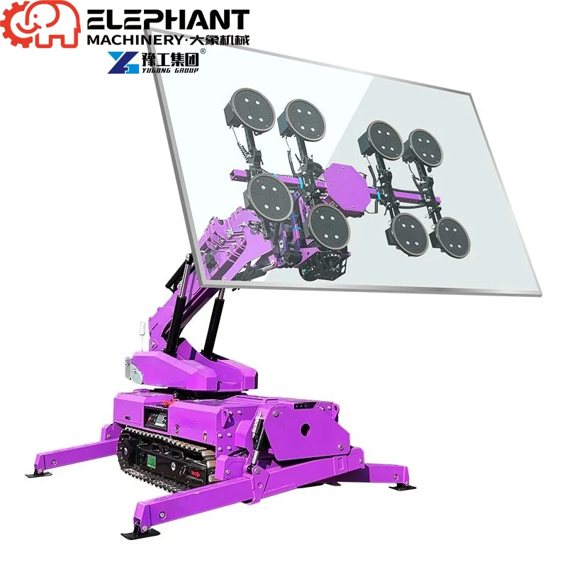 Small Electric Glass Suction Cup Car Glass Curtain Wall Handling Installation Car Strong Vacuum Suction Crane