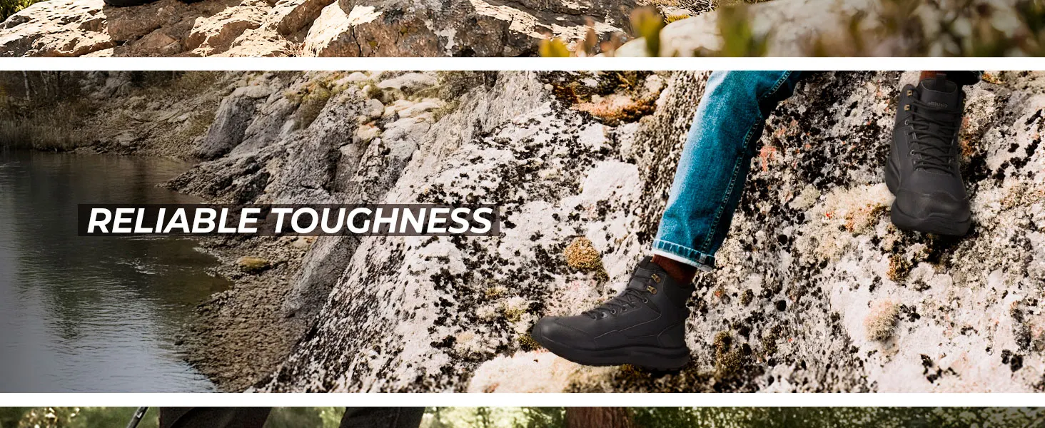 FitVille Outdoor-Wanderschuhe, extra breite taktische Kampf-Militärstiefel, hohe Trekkingschuhe für Herren, wasserabweisend, rutschfest – Detail 7