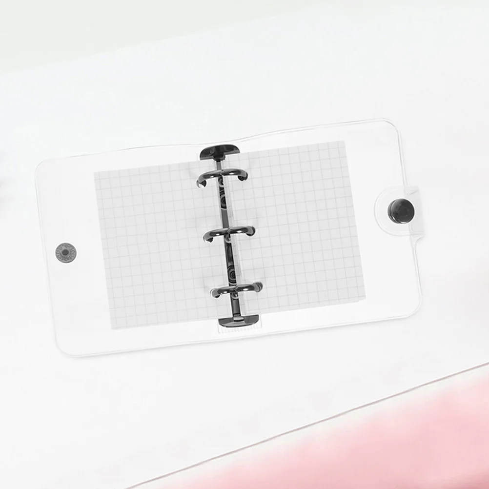 

Mini 3 Ring Binder PVC Transparent Cover Detachable Notebooks Lovely Scrapbook Double Buckle Design Adorable Loose Leaf Notebook