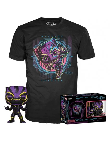 Funko Pop Black Panther Black Light and Tees Special Edition Marvel 891