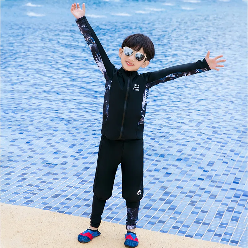 Kids Long Sleeve Sun Protection Rash Guard Wetsuit 3-4pcs/set Swimsuit Full Body Sunsuit Beachwear Bathing Suits Wetsuit Boys