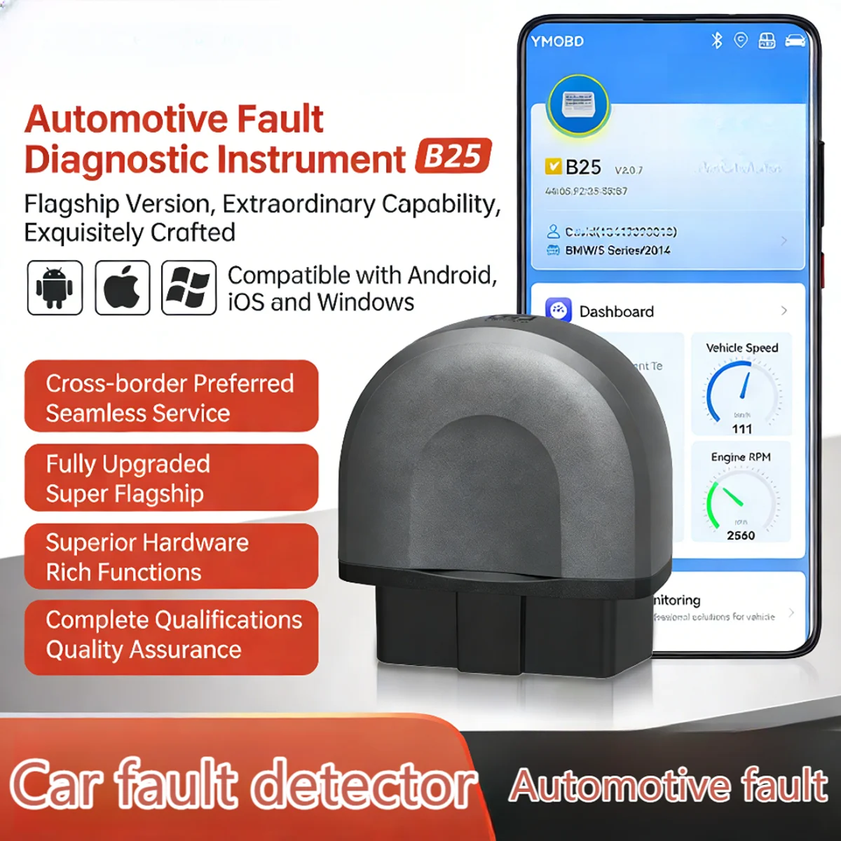 

OBD-II B25 Bluetooth Automotive Diagnostic Scanner - Multi-Function Code Reader & ELM327 Compatible Tool