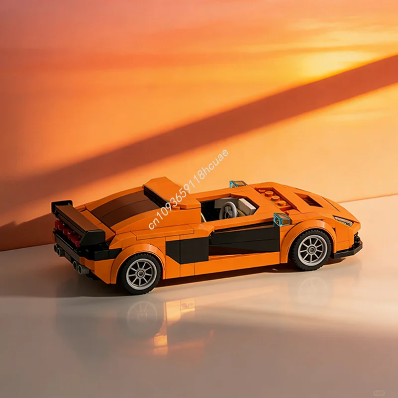 

268 деталей MOC City Champions Audiee, оранжево-черная версия, конструктор, рождественский подарок, архитектурные блоки, DIY, креативная игрушка, идея для творчества