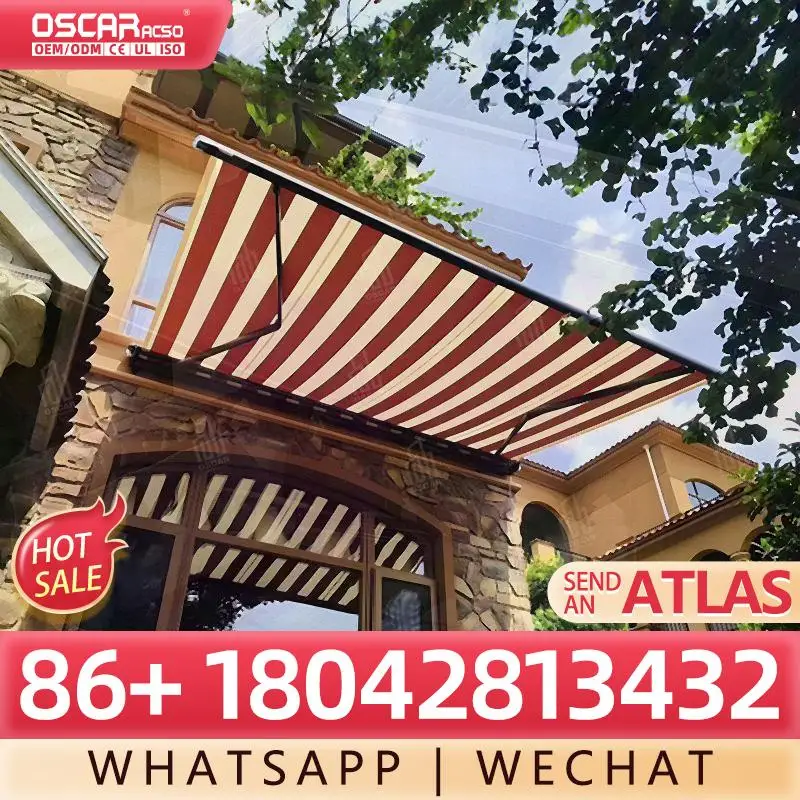 

Electric Retractable Outdoor Canopy Folding Arm Awning for Balcony Patio Garden Retractable Awning