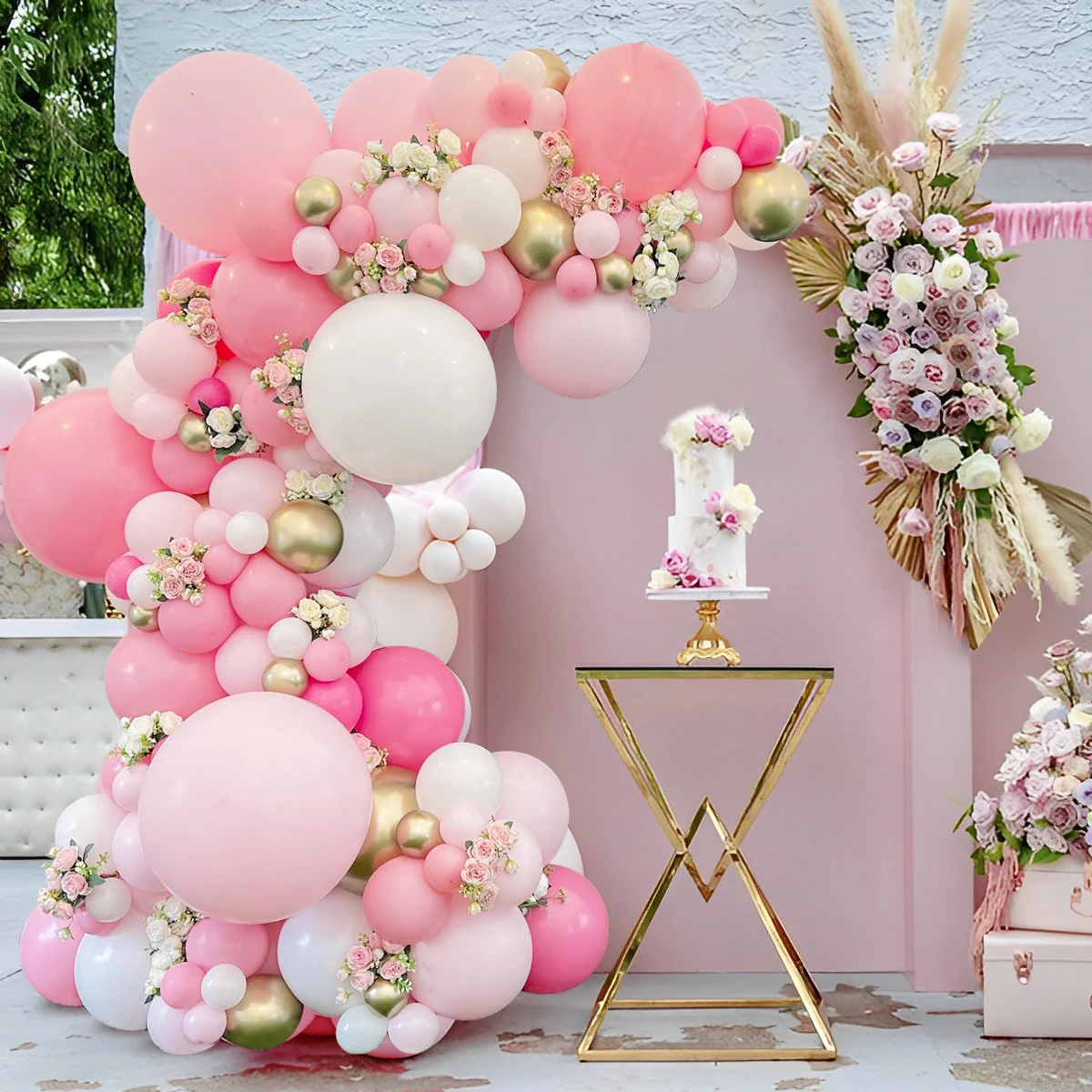 

Macaron Pink Balloon Garland Arch Kit Happy Birthday Party Decor Kids Baby Shower Latex Ballon Chain Wedding Party Supplies