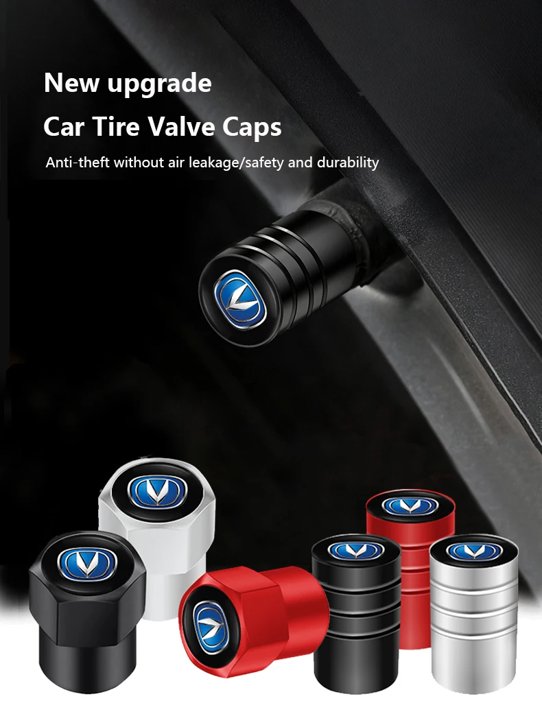 Changan Special Car Accessories Suede Key Ring + Tire Valve Caps Cover Fit CS75 CS35 Plus CS15 CS95 RAETON CX70 CS5 1/4/8Pcs