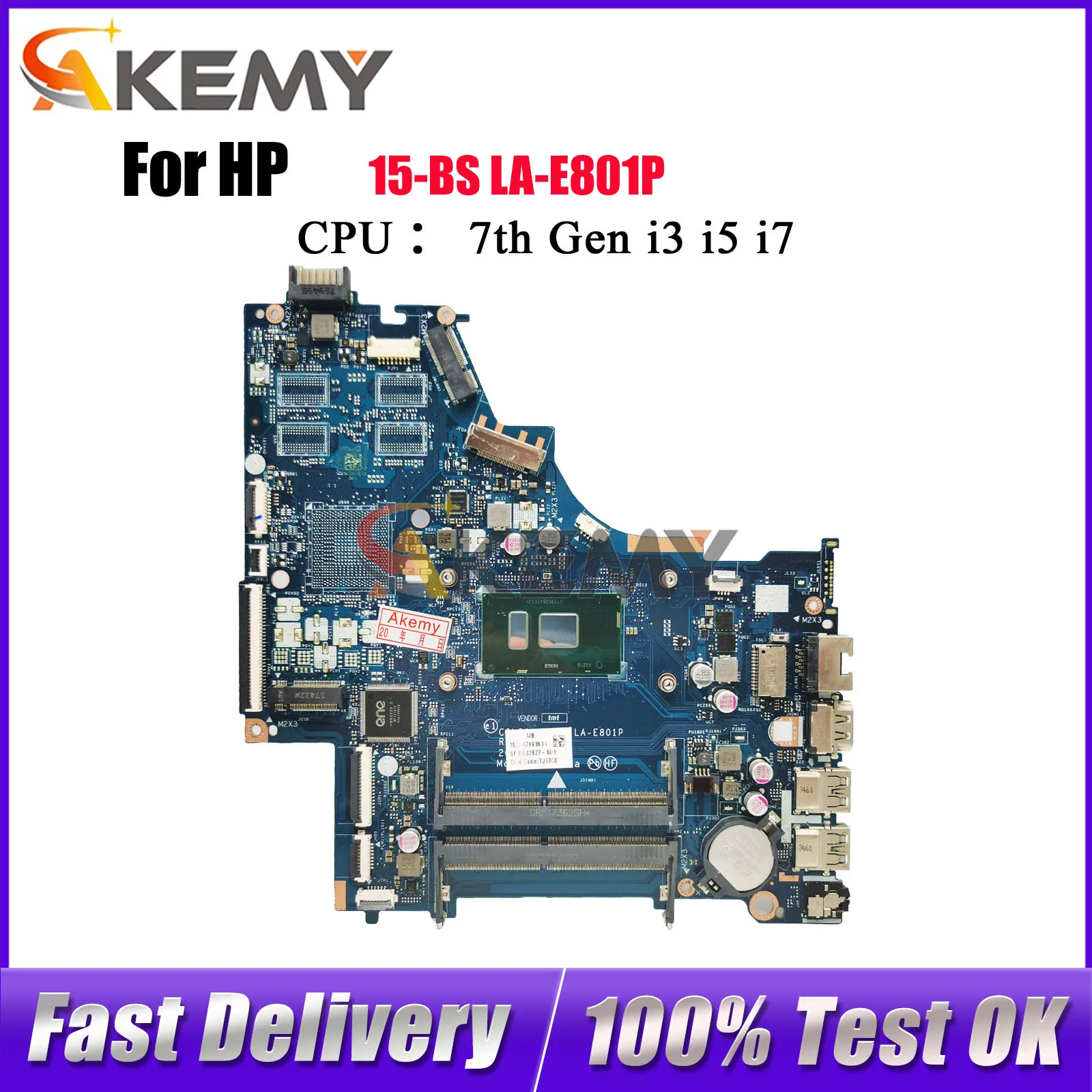 

LA-E801P Материнская плата для ноутбука HP Pavilion 15-BS 250 G6 с процессором i3 i5 i7 7 UMA 924751-001 924751-601 100% полностью протестирована