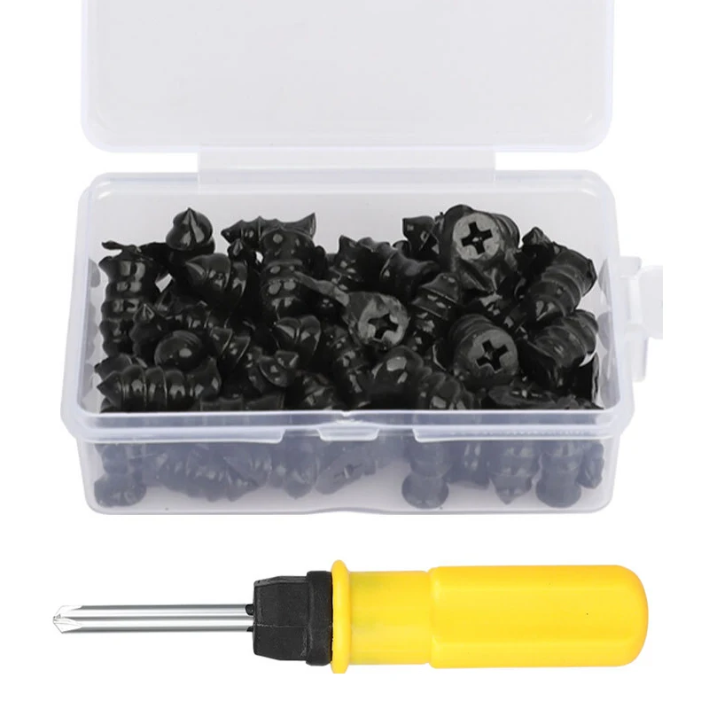60pcs Vacuum Car Tyre Repair Rubber Nail Set Universal Tire Screw Tubeless Repair Tools Accessories Kit for Motorcycle Truck