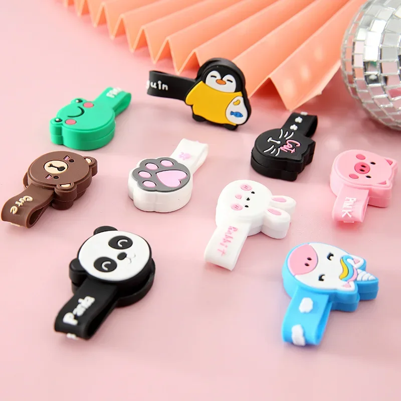 New Design 1 Piece High Quality Silicone Cartoon Cable Winder Cute Cat Bear Cable Protector Cable Organizer