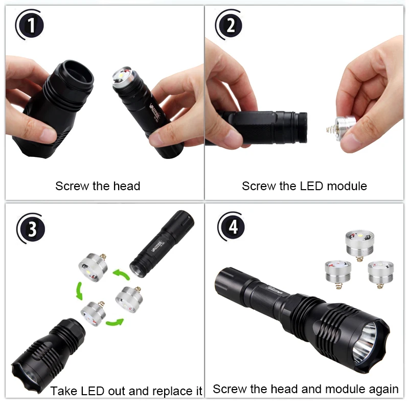 Imagem -06 - Jardas Red & Green & White Led Caça Lanterna Escopo Rifle Tático Monte Predador Tocha para Coyote Hog Varmint Scout Luz 400