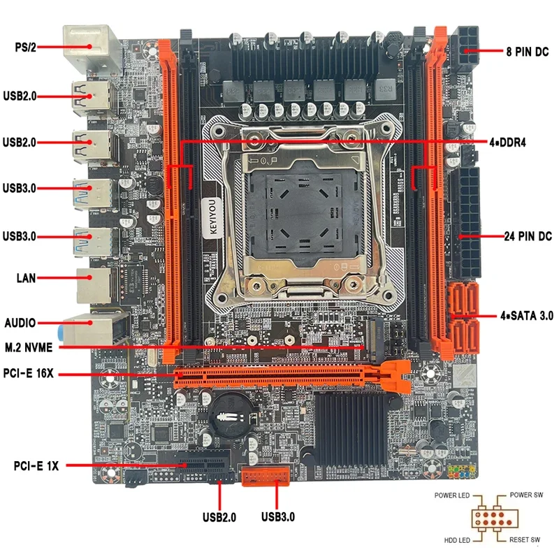 Kit Xeon X99 D4M Motherboard LGA 2011-3 Kit Xeon E5 2670 V3 CPU With 2pcs 8GB DDR4 2133MHZ ECC REG Memory 2670V3 Motherboard Set