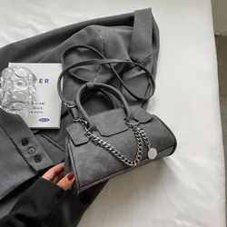 Grey proste uniwersalne damskie torby Crossbody klasyczna miękka rączka dama małe torebki wiosenna moda pojedyncza torba na ramię