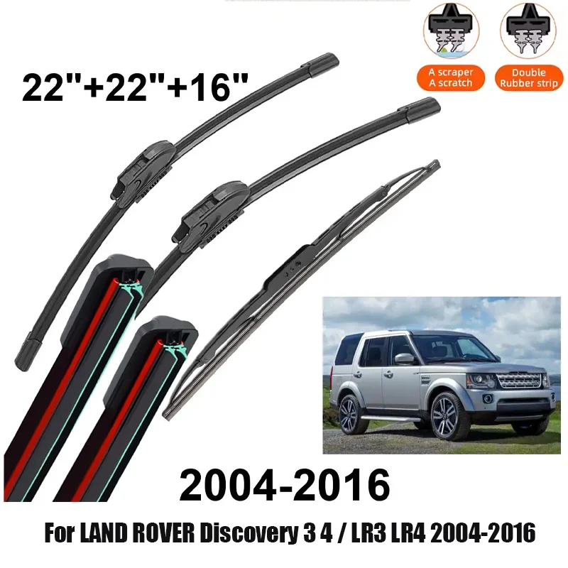 Car Wiper For LAND ROVER Discovery 3 4 / LR3 LR4 2004-2016 Front Rear Wiper Blades Brushes Auto Accessories Hight Quality