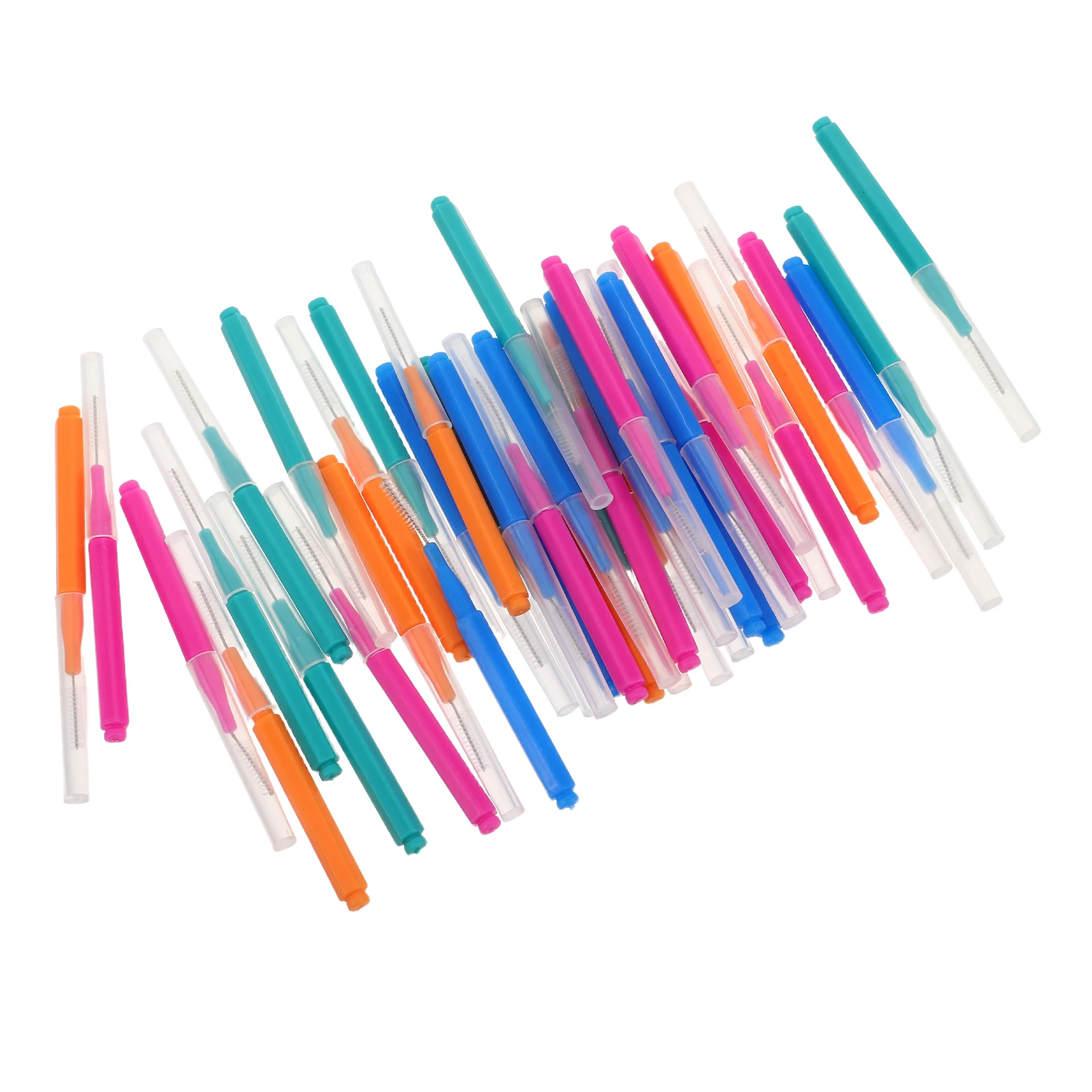 

40pcs Interdental Brush Cleaner Floss Flossing Plastic Flosser Toothpick Cleaners Push Pull Design Durable Stainless Steel Wire