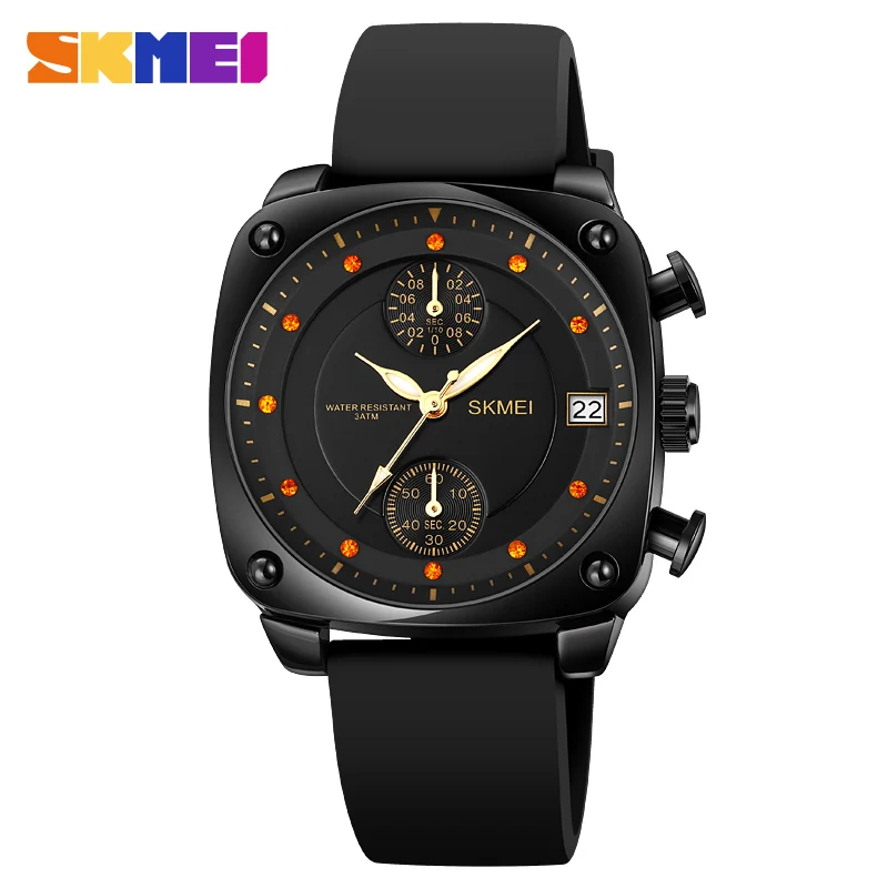 

SKMEI Top Brand Man Watch Luxury Silicone Strap Waterproof Sport Quartz Chronograph Military Watch Men Clock Relogio Masculino