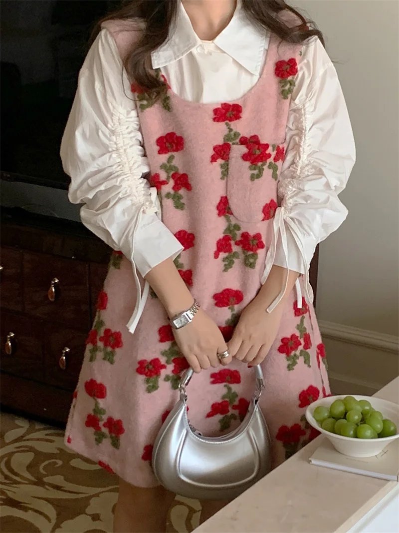 

Chic Floral Embroidery ort Dr Women's Design Sensation Street Sle High Waist Slimming Outerwear for Younger Look