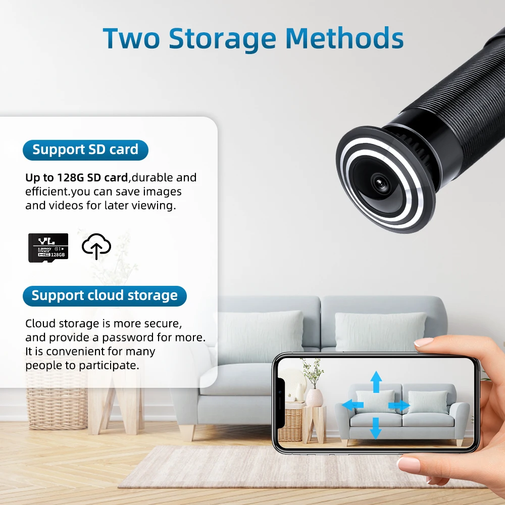 Zexmte WIFI Door Eye Camera Tuya Smart Home 2.4G&5G 1080P 150° Peephole Door Camera 1.6MM Wide Angle FishEye Security Protection