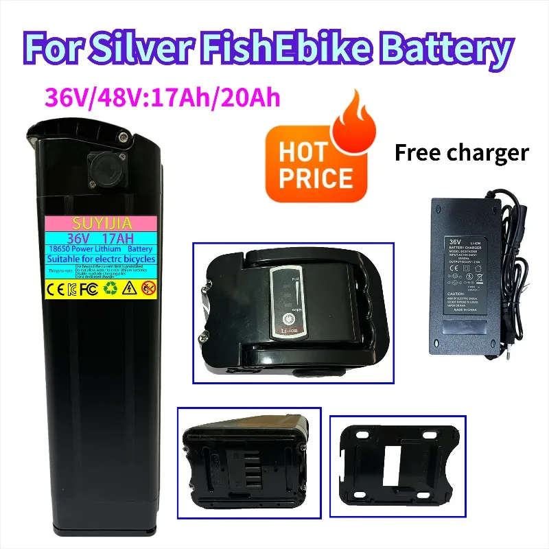 

18650 Lithium Rechargeable Battery Built-in Bms for Silverbait 250W-750W Bafang Motor Kit with Charger 36V 48V 17Ah 20Ah Battery