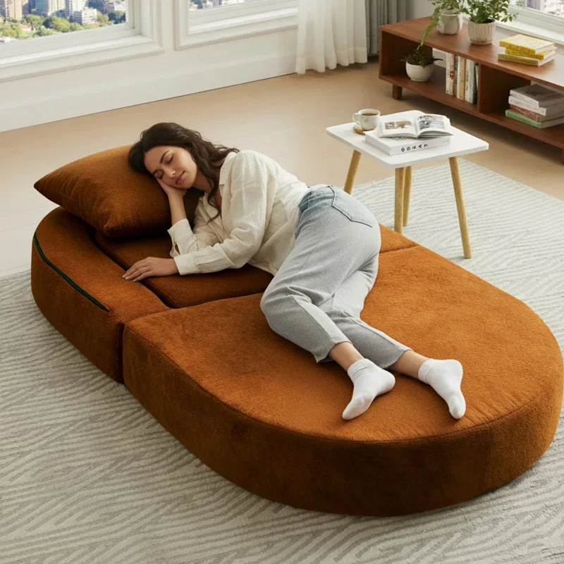 U-shaped folding sofa beds can be compressed into compact floor-standing sofas, suitable for living rooms, balcony floors