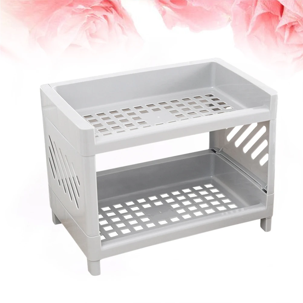 

Kitchen Shelf Rack 3-Tier Plastic Spice Rack Organizer Adjustable Shelves Space-Saving Countertop Storage Kitchen Cabinet