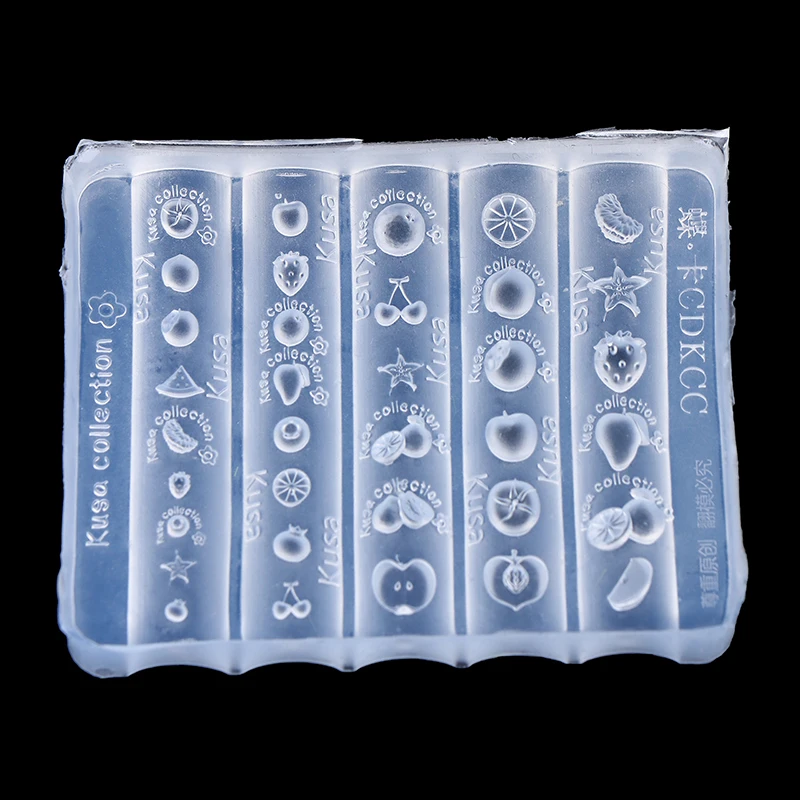 3D Transparent Fruit Silicone Nail Mold Strawberry Orange Carving Mould DIY Manicure Tool