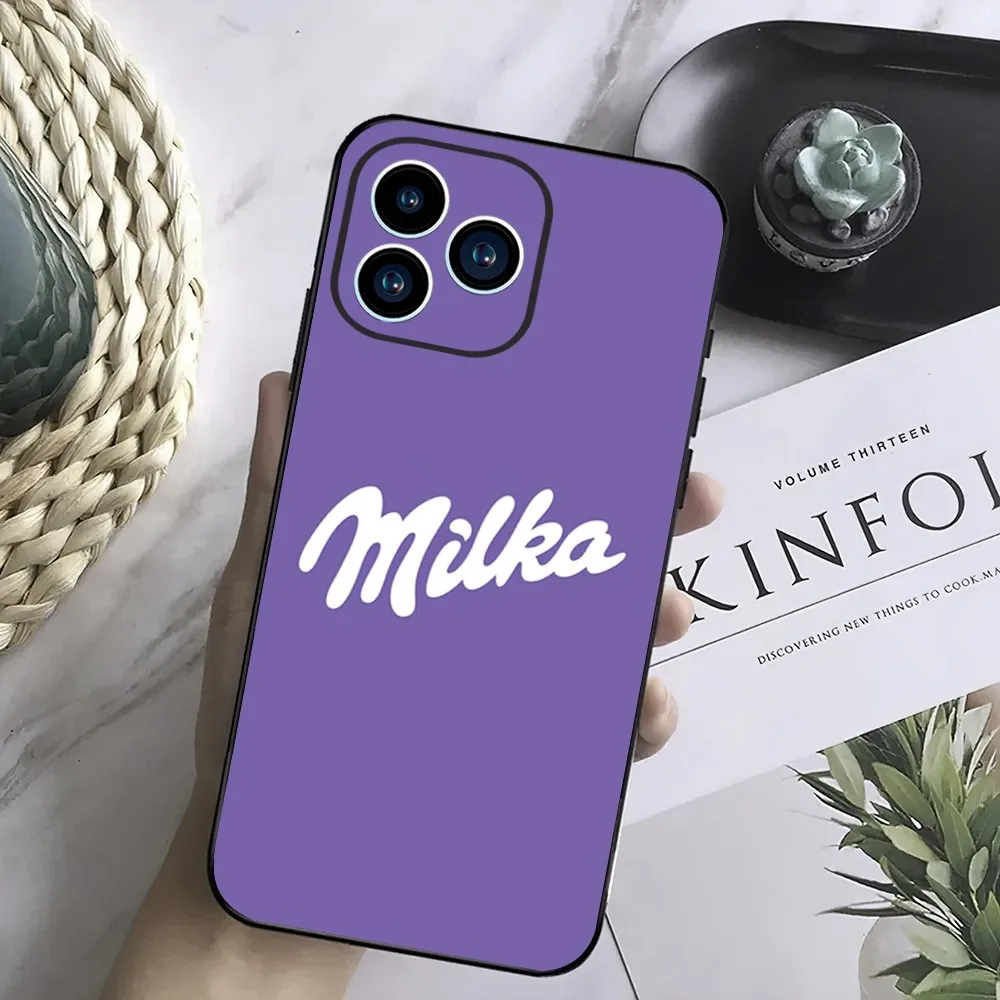 Milka Chocolate Phone Case For Samsung Galaxy S24 S23 S22 S21 S20 FE S10 S9 S10E Plus Ultra Lite 5G Black Phone Case