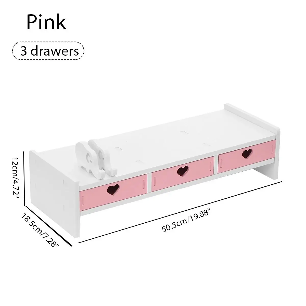 Monitor Stand Home Laptop Riser Desktop Computer Stand PVC 3 Drawer Monitor Holder PC Screen Support Desk Desk Organizer